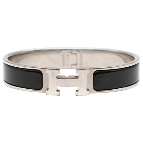 hermes clic h bracelet black and silver|hermes clic h price.